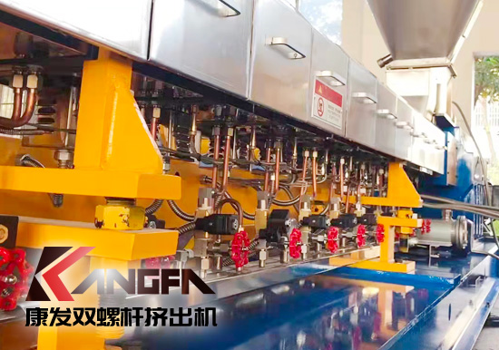 康發(fā)售后服務(wù)無止境！客戶水拉條JSH-75雙螺桿擠出機(jī) 普通玻纖增強(qiáng)改性售后維保記